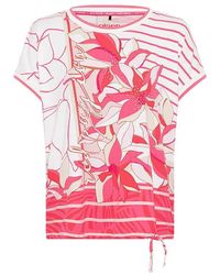 Olsen - Short Sleeve Mixed Print Embellished T-shirt Containing Lenzing[tm] Ecovero[tm] Viscose - Lyst