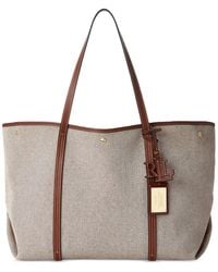 Lauren by Ralph Lauren - Emerie Canvas And Leather Extra Large Tote - Lyst