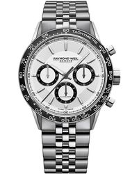 Raymond Weil - Swiss Automatic Chronograph Freelancer Stainless Steel Bracelet Watch 43.5mm - Lyst