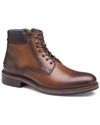 Johnston & Murphy - Connelly Leather Plain Toe Boots - Lyst