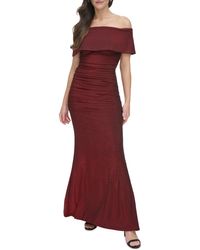 Vince Camuto - Off-the-shoulder Ruched Gown - Lyst