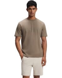BOSS - Boss By Stretch Cotton Tonal Flock-logo Regular-fit T-shirt - Lyst