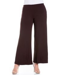 24seven Comfort Apparel - Plus Size Elastic Waist Flared Leg Palazzo Pants - Lyst