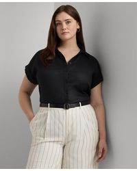 Lauren by Ralph Lauren - Plus Size Linen Dolman Sleeve Top - Lyst