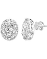 Effy - Effy Lab Grown Diamond Oval Double Halo Stud Earrings (2-7/8 Ct. T.w. - Lyst