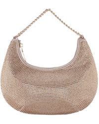 Nina - All Over Crystal Crescent Moon Crossbody Bag - Lyst