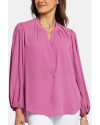 NYDJ - 's Puff Sleeve Popover Top - Lyst
