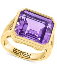 Effy - Effy Green Quartz Emerald-cut Solitaire Ring (10-1/2 Ct. T.w. - Lyst