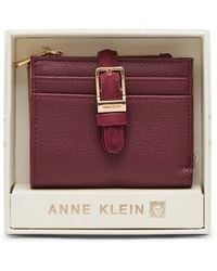 Anne Klein - Buckle Gold-tone Bifold Wallet - Lyst
