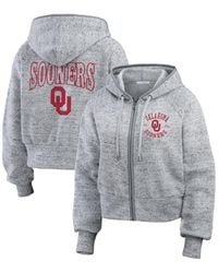 WEAR by Erin Andrews - Oklahoma Sooners Wear Speckle Double-hit Raglan Full-zip Hoodie - Lyst