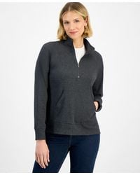 Style & Co. - Waffle-knit Quarter Zip Top - Lyst