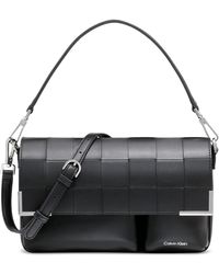Calvin Klein - Mica Woven Magnetic Flap Convertible Shoulder Bag - Lyst