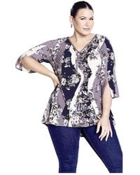 Avenue - Plus Size Leona Zip Top - Lyst