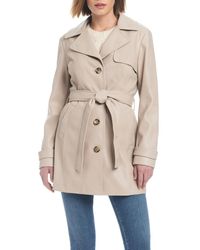 Sanctuary - Faux Leather Single-breasted Fitted Trench Coat - Lyst