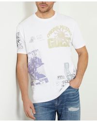Guess - Faded Stamp Graphic Crewneck T-shirt - Lyst