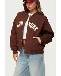 Edikted - Big Apple Oversized Bomber Jacket - Lyst