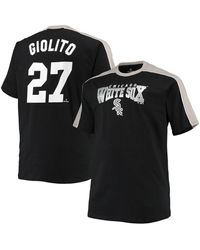 Chicago White Sox Big & Tall Colorblock Full-Snap Jersey - White/Black