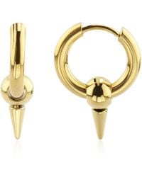 Rebl Jewelry - Ash Pearl And Spike huggie Earring - Lyst