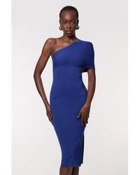 Karen Millen - Knitted One Shoulder Dress - Lyst