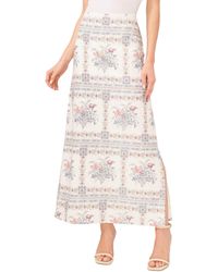 Cece - Floral Print A-line Maxi Skirt - Lyst