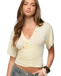 Edikted - Sully Iridescent Button Wrapped Top - Lyst