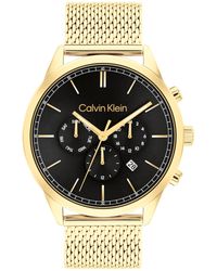 Calvin Klein - Multi-function -tone Stainless Steel Mesh Bracelet Watch 44mm - Lyst