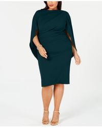 betsy and adam draped back sheath dress