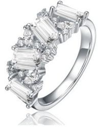 Genevive Jewelry - Sterling Cubic Zirconia Radiant Cluster Ring - Lyst