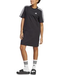 adidas - Active Essentials 3-stripes Single Jersey Boyfriend Tee Dress - Lyst