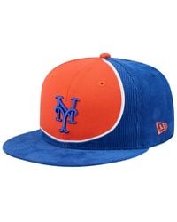 KTZ - Royal/orange New York Mets Retro Split Corduroy Snapback Hat - Lyst