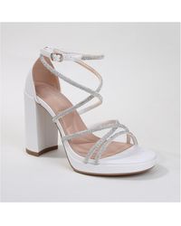 BERNESS - Gretta Rhinestone Strappy Platform Heels - Lyst