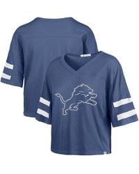 '47 - Detroit Lions Premier Scout Cropped V-neck T-shirt - Lyst