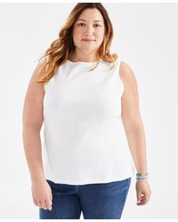 Style & Co. - Plus Size Boat-neck Knit Tank Top - Lyst