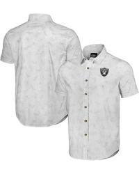 Fanatics - Nfl X Darius Rucker Collection By Las Vegas Raiders Woven Short Sleeve Button Up Shirt - Lyst