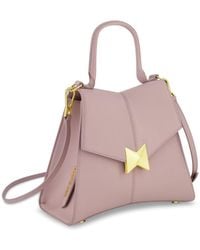 Mac Duggal - Gold Plated Hardware Angular Leather Handbag - Lyst