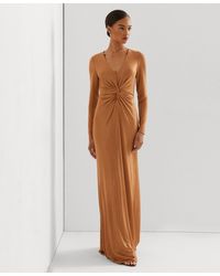 Lauren by Ralph Lauren - Twisted Metallic Jersey Gown - Lyst