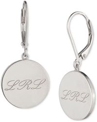 Ralph Lauren - Sterling Silver Logo Script Drop Earrings - Lyst