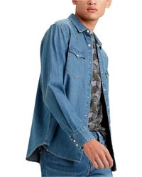 Levi's Western Denim Shirt Modern Fit in Blue for Men | Lyst