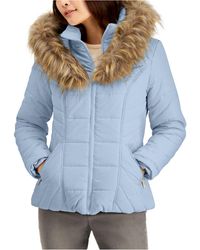 Maralyn /& Me Womens Faux-Fur-Collar Jacket Black Medium