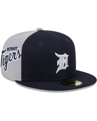 KTZ - Navy/gray Detroit Tigers Gameday Sideswipe 59fifty Fitted Hat - Lyst
