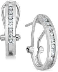 Macy's - Diamond J-hoop Earrings (1/4 Ct. T.w. - Lyst