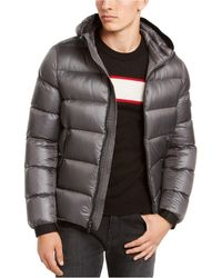 calvin klein men's hooded puffer jacket