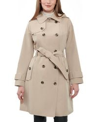 London Fog - 38" Double-breasted Hooded Trench Coat - Lyst