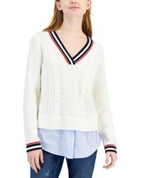 Tommy Hilfiger - Cable-knit Layered-look Sweater - Lyst