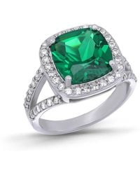 Macy's - Cushion Cut Created Green Quartz Halo Statement Ring - Lyst
