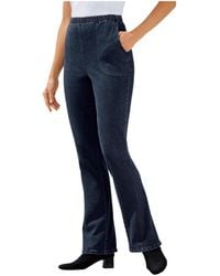 Woman Within - Within Fineline Stretch Denim Pull-on Bootcut Jeans - Lyst