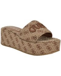 Guess - Bintai Platform Slide Wedge Sandals - Lyst