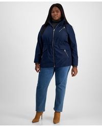 Michael Kors - Michael Plus Size Hooded Water-resistant Anorak Coat - Lyst