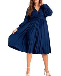 Eloquii - Plus Size Knot Front Pleated Skirt Dress - Lyst