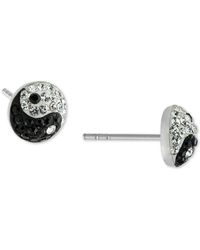 Giani Bernini - Crystal Yin Yang Stud Earrings In Sterling Silver, Created For Macy's - Lyst